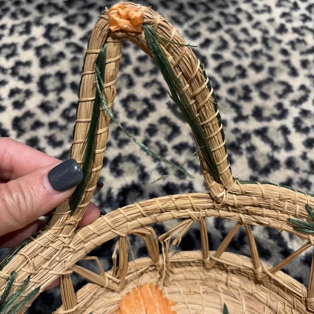 VTG Basket Woven Wicker Raffia 15